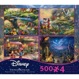 Disney 500 Piece 4 in 1 Puzzle Thomas Kincade NEW